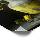 Antiek vaas van gele bloemen poster (Hoek)