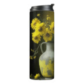 Antiek vaas van gele bloemen thermosbeker (Gedraaid links)