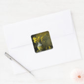 Antiek vaas van gele bloemen vierkante sticker (Envelop)