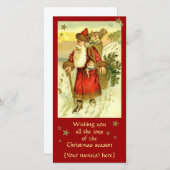 Antiek Vader Kerst Kerstman Custom Kaart (Voorkant / Achterkant)