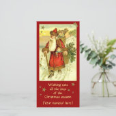 Antiek Vader Kerst Kerstman Custom Kaart (Staand voorkant)