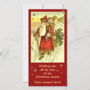 Antiek Vader Kerst Kerstman Custom Kaart