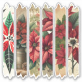 Antiek vakantie Poinsettia Washi Tape Planner Sticker (Voorkant)