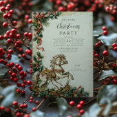 Antiek vakantie Rocking Horse Christmas Kaart