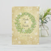 Antiek Vakantie Snowy Krans Sketch Uitnodiging (Staand voorkant)