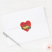Antiek Valentijn Auto Hart Ronde Sticker (Envelop)