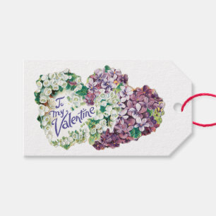 Antiek Valentijn Bouquet Heart Cadeaulabel