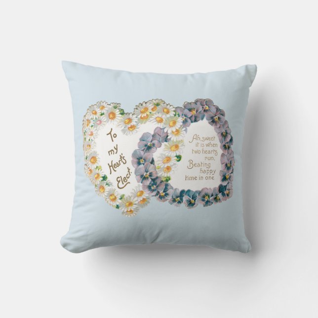 Antiek Valentijn Bouquet Heart Kussen (Voorkant)