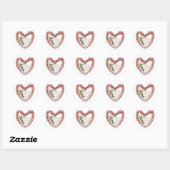 Antiek Valentijn Bouquet Heart Ronde Sticker (Vel)