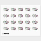 Antiek Valentijn Bouquet Heart Ronde Sticker (Vel)