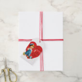 Antiek Valentijn Boy Heart Cadeaulabel (Met Touw)