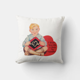 Antiek Valentijn Boy Heart Kussen