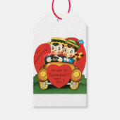 Antiek Valentijn Couple Heart Cadeaulabel (Voorkant)