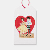 Antiek Valentijn Couple Heart Cadeaulabel (Voorkant)