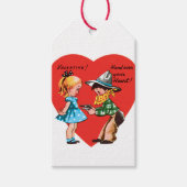 Antiek Valentijn Couple Heart Cadeaulabel (Voorkant)