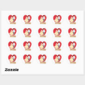 Antiek Valentijn Couple Heart Ronde Sticker (Vel)