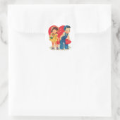 Antiek Valentijn Couple Heart Ronde Sticker (Tas)