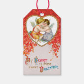 Antiek Valentijn Cupid Heart Cadeaulabel (Voorkant)