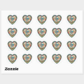 Antiek Valentijn Cupid Heart Ronde Sticker (Vel)