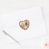 Antiek Valentijn Cupid Heart Ronde Sticker (Envelop)