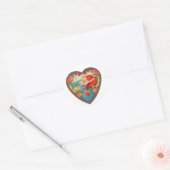 Antiek Valentijn Cupid Heart Ronde Sticker (Envelop)