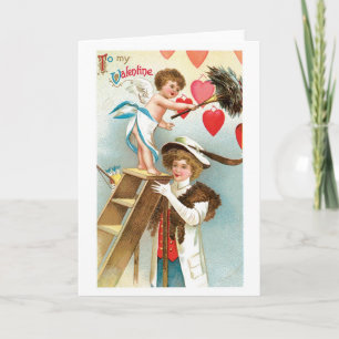 Antiek Valentijn Feestdagen Kaart
