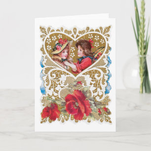 Antiek Valentijn Feestdagen Kaart