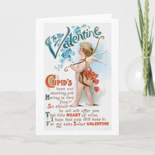 Antiek Valentijn Feestdagen Kaart (Voorkant)