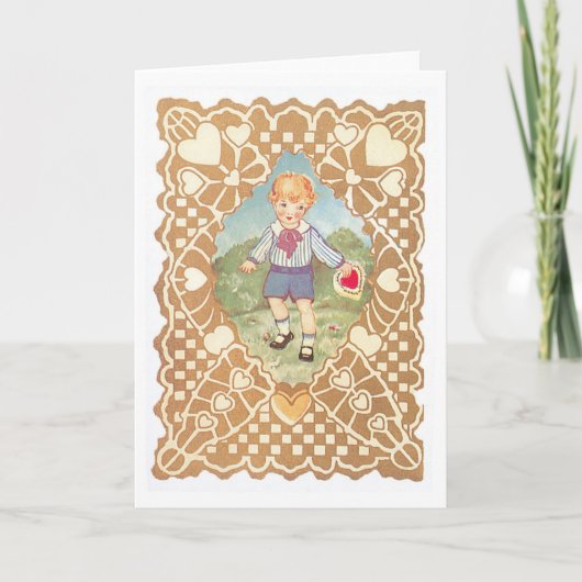 Antiek Valentijn Feestdagen Kaart (Voorkant)