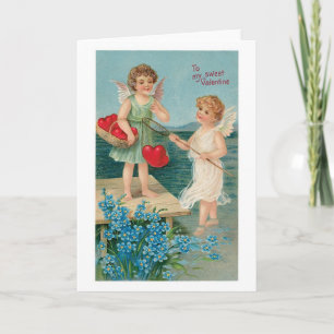 Antiek Valentijn Feestdagen Kaart