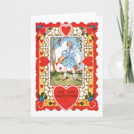 Antiek Valentijn Feestdagen Kaart (Voorkant)