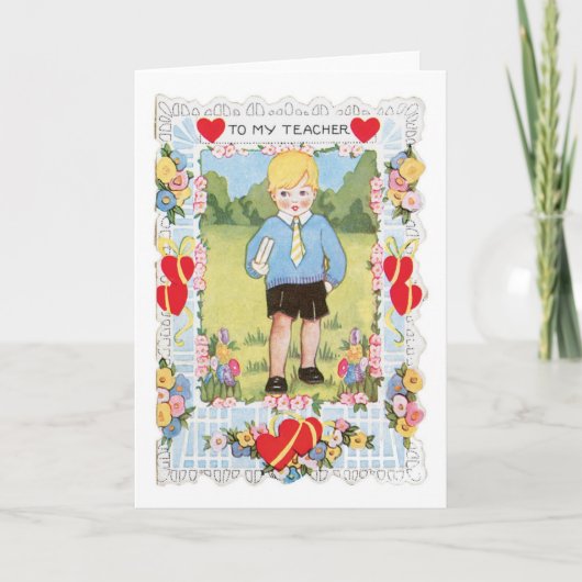 Antiek Valentijn Feestdagen Kaart (Voorkant)