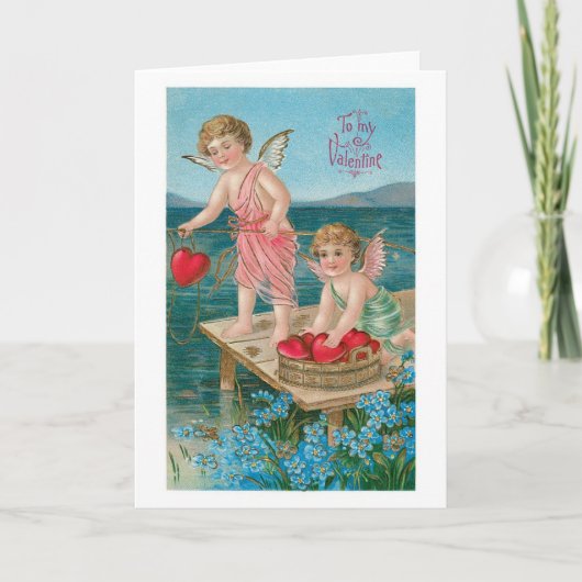 Antiek Valentijn Feestdagen Kaart (Voorkant)
