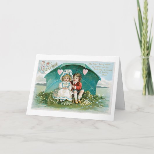 Antiek Valentijn Feestdagen Kaart (Voorkant)