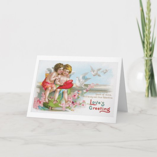 Antiek Valentijn Feestdagen Kaart (Voorkant)