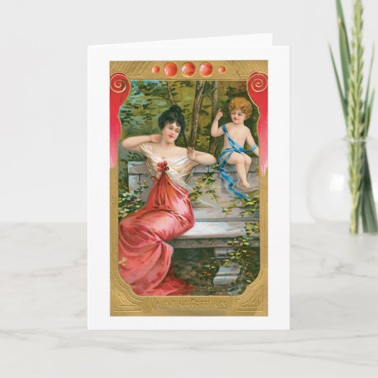 Antiek Valentijn Feestdagen Kaart (Voorkant)