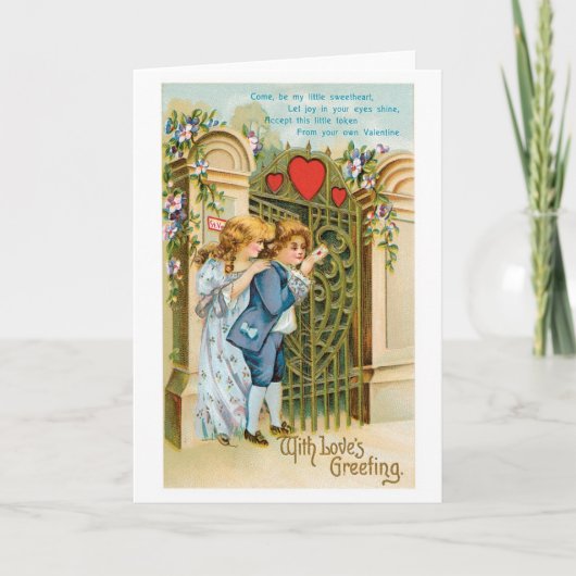 Antiek Valentijn Feestdagen Kaart (Voorkant)
