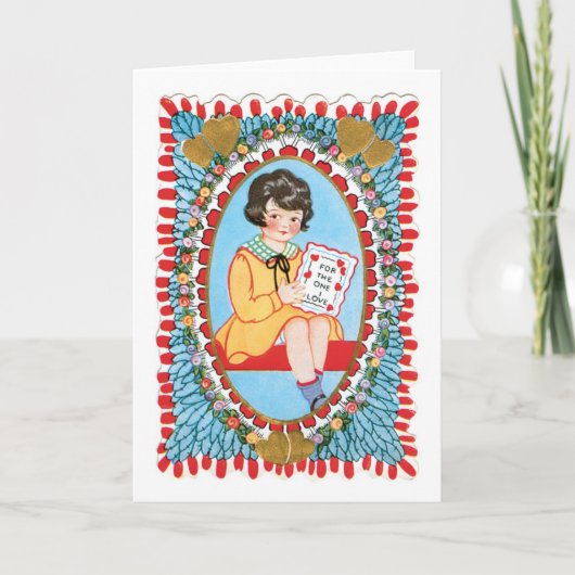 Antiek Valentijn Feestdagen Kaart (Voorkant)
