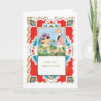 Antiek Valentijn Feestdagen Kaart