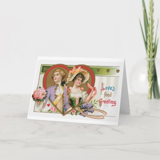 Antiek Valentijn Feestdagen Kaart (Voorkant)