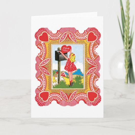 Antiek Valentijn Feestdagen Kaart (Voorkant)