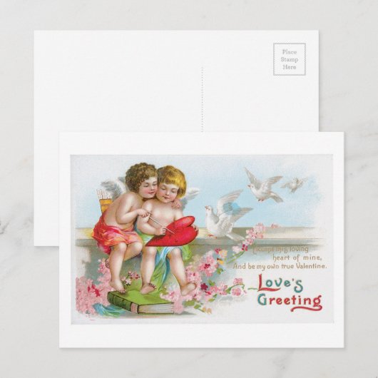 Antiek Valentijn Feestdagenkaart (Voorkant / Achterkant)