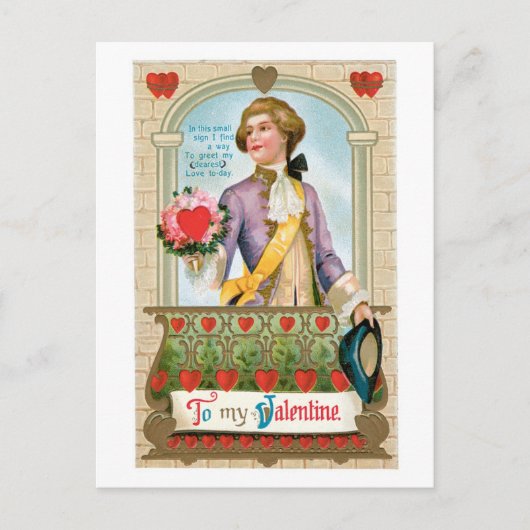Antiek Valentijn Feestdagenkaart (Voorkant)