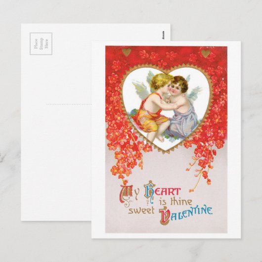 Antiek Valentijn Feestdagenkaart (Voorkant / Achterkant)