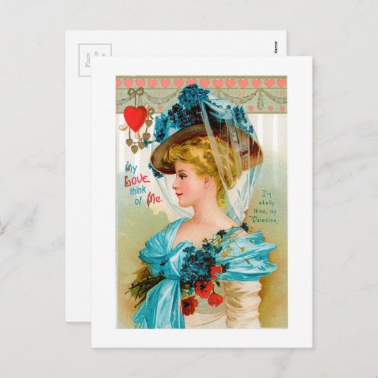 Antiek Valentijn Feestdagenkaart (Voorkant / Achterkant)