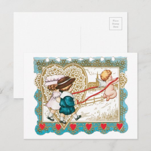 Antiek Valentijn Feestdagenkaart (Voorkant / Achterkant)