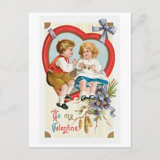 Antiek Valentijn Feestdagenkaart (Voorkant)