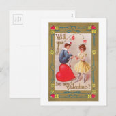 Antiek Valentijn Feestdagenkaart (Voorkant / Achterkant)