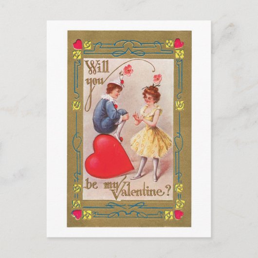 Antiek Valentijn Feestdagenkaart (Voorkant)