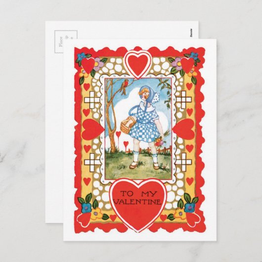 Antiek Valentijn Feestdagenkaart (Voorkant / Achterkant)